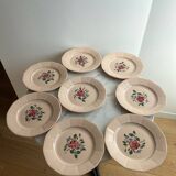 Set of 8 Sarreguemines Digoin flat plates
