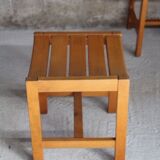 Suite of 4 stools design Sornay beech solid 1960