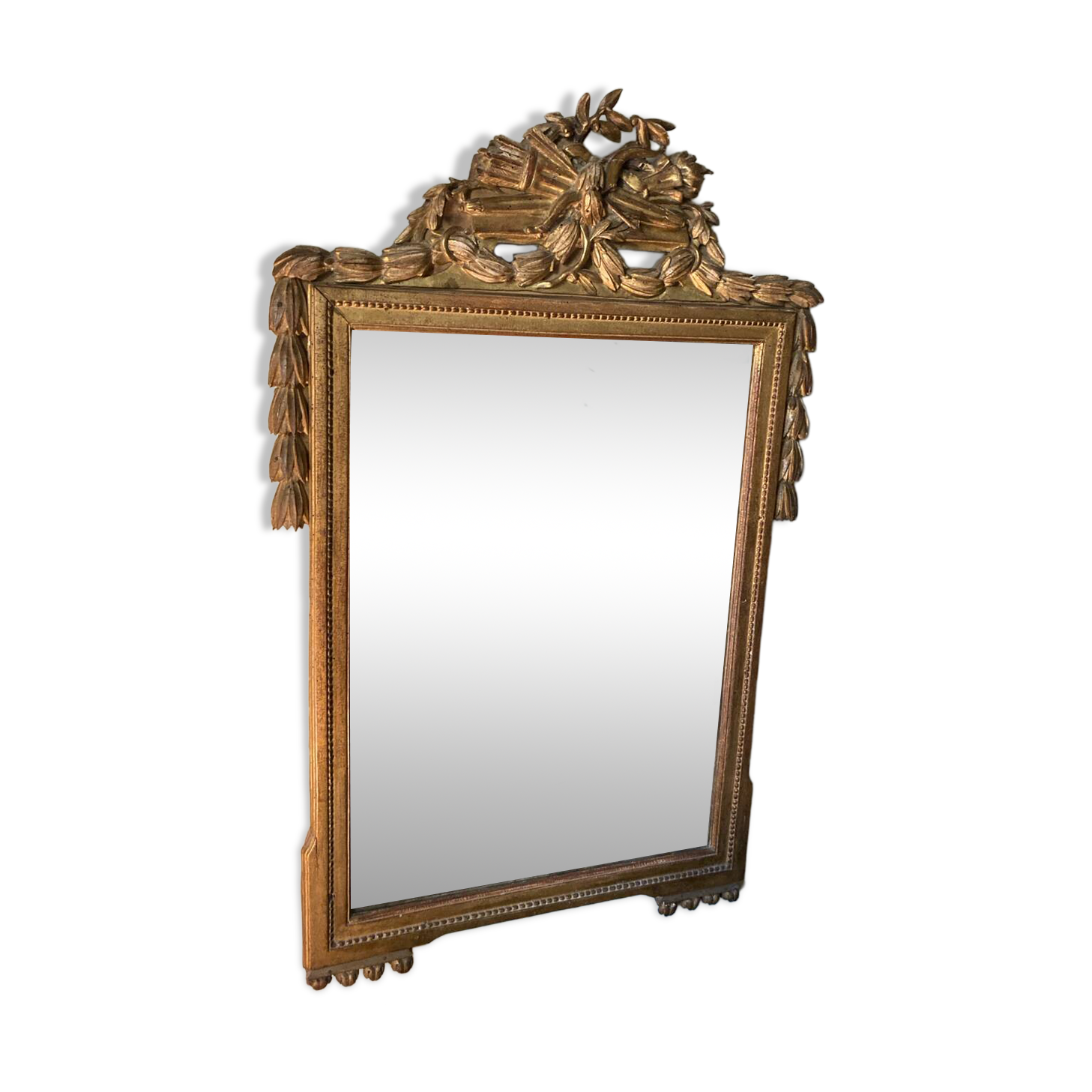 Mirror with gold frame