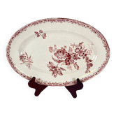 Oval dish "Fontange" Sarreguemines, red, 1920-1950