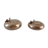 Duo of solid brass ashtrays 50s