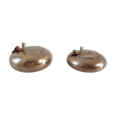 Duo of solid brass ashtrays 50s