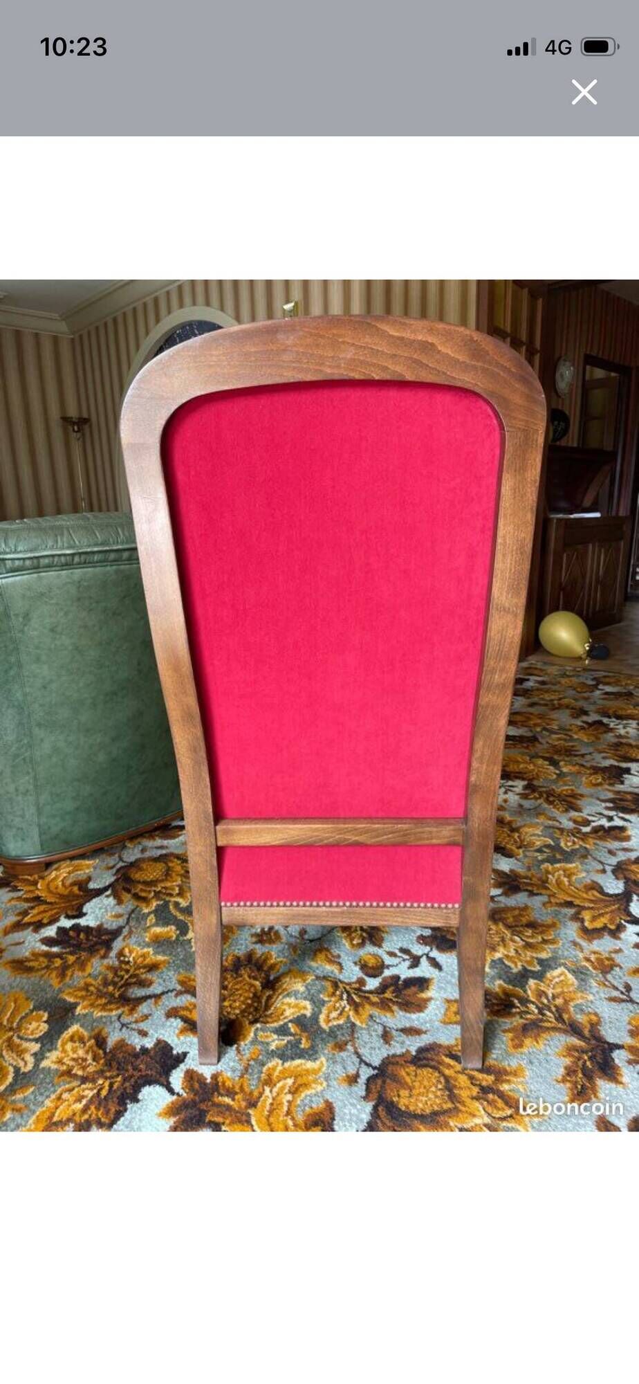 Lot of red velvet Voltaire armchairs
