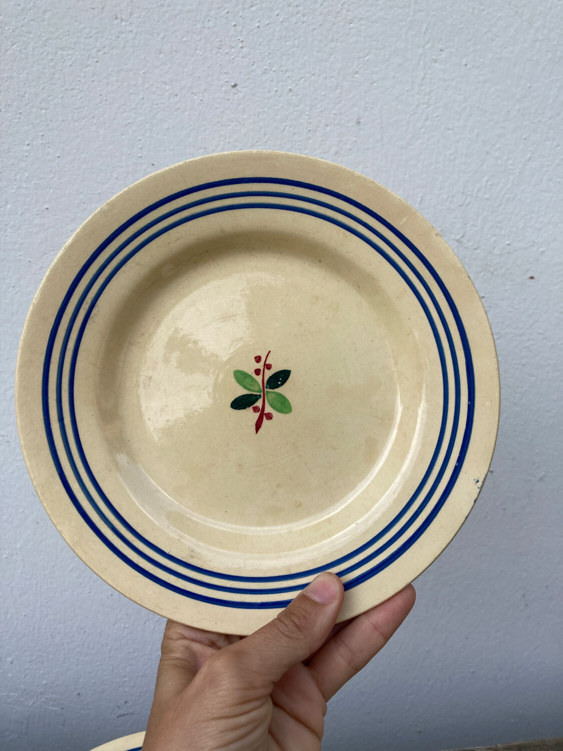 3 dessert plates Gien Yvonne beige