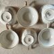 6 tasses café porcelaine F. Chauvigny, France, 1960