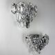 Pair of Kinkeldey 2-tier cut crystal wall sconces, Germany, circa 1970s