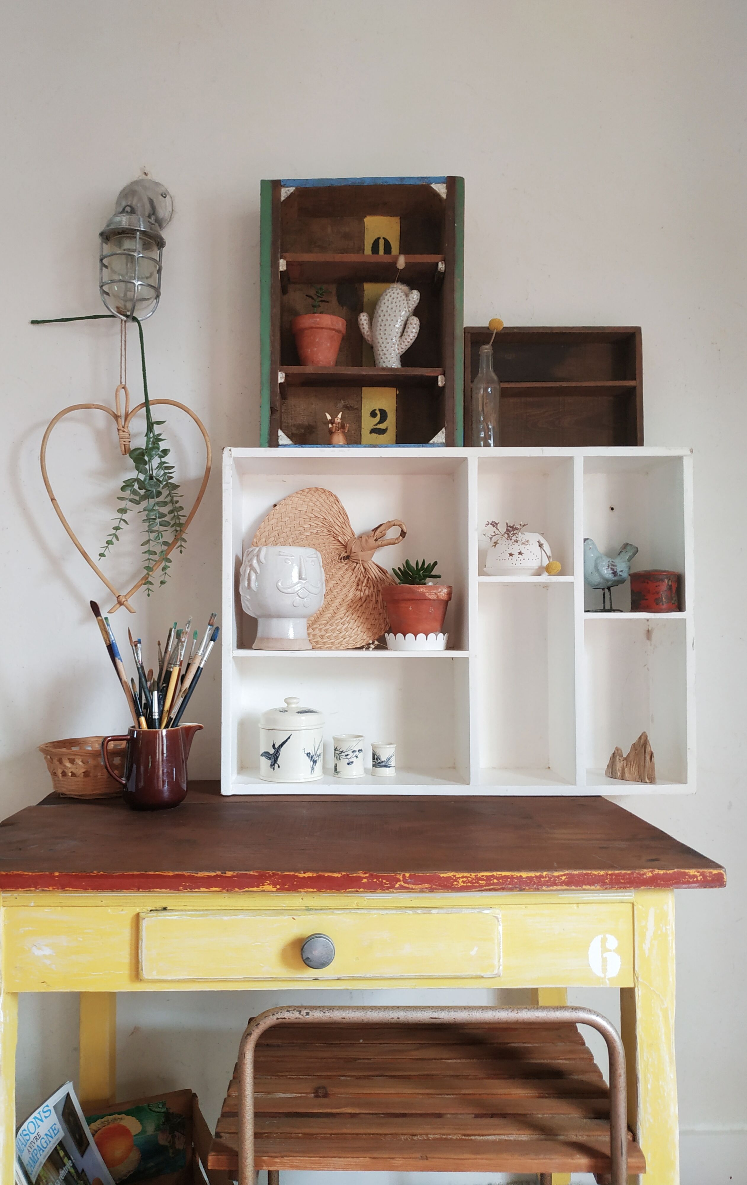 Old wooden shelf