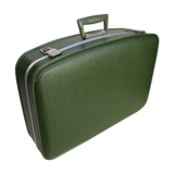 Valise hotesse de l'air vinyle vert vintage