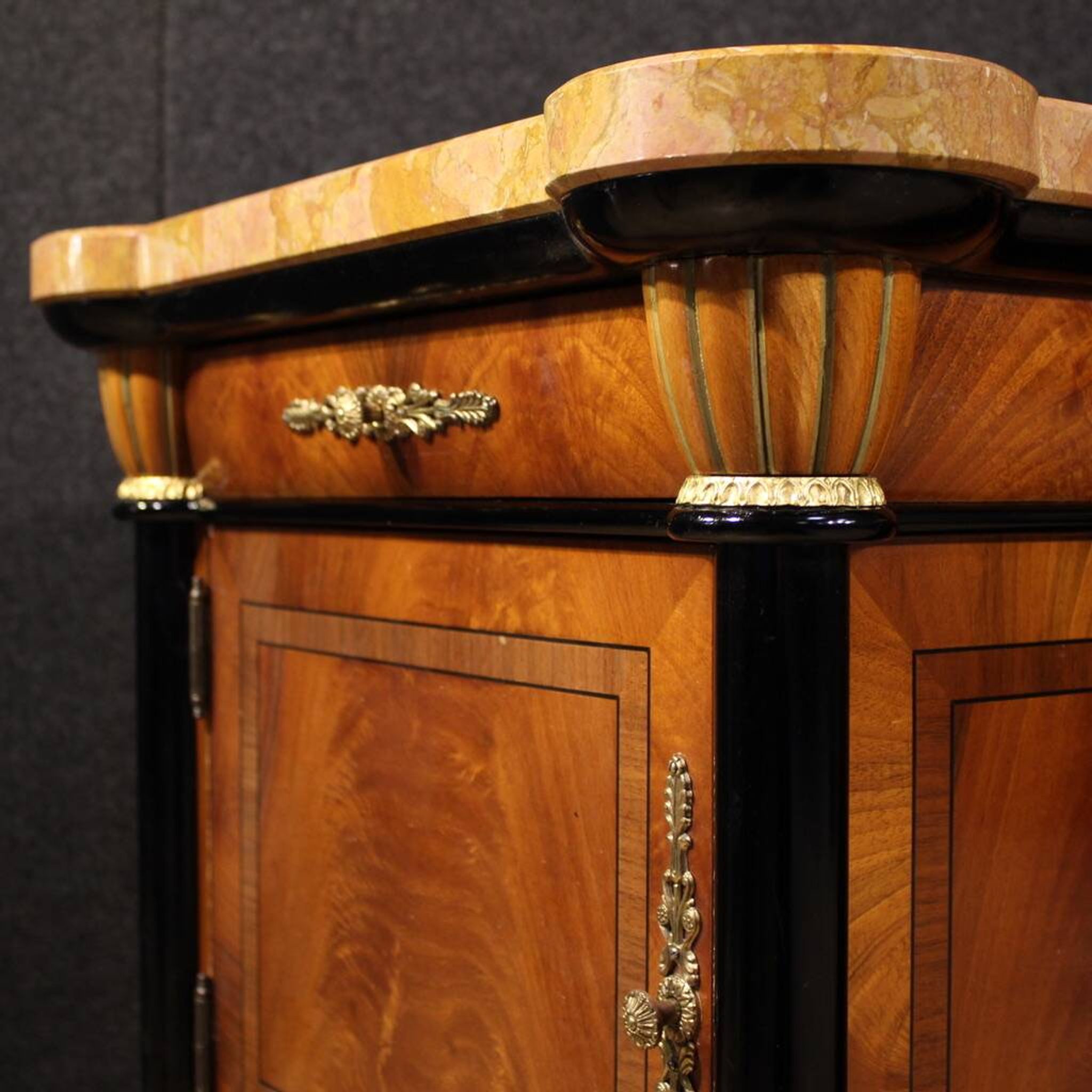 Pair of 20th-century Italian bedside tables with marble top