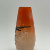 Enamelled decorative vase signed GEM