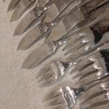 12 fish cutlery sets 24p silver plated metal goldsmith Francia uni-flat