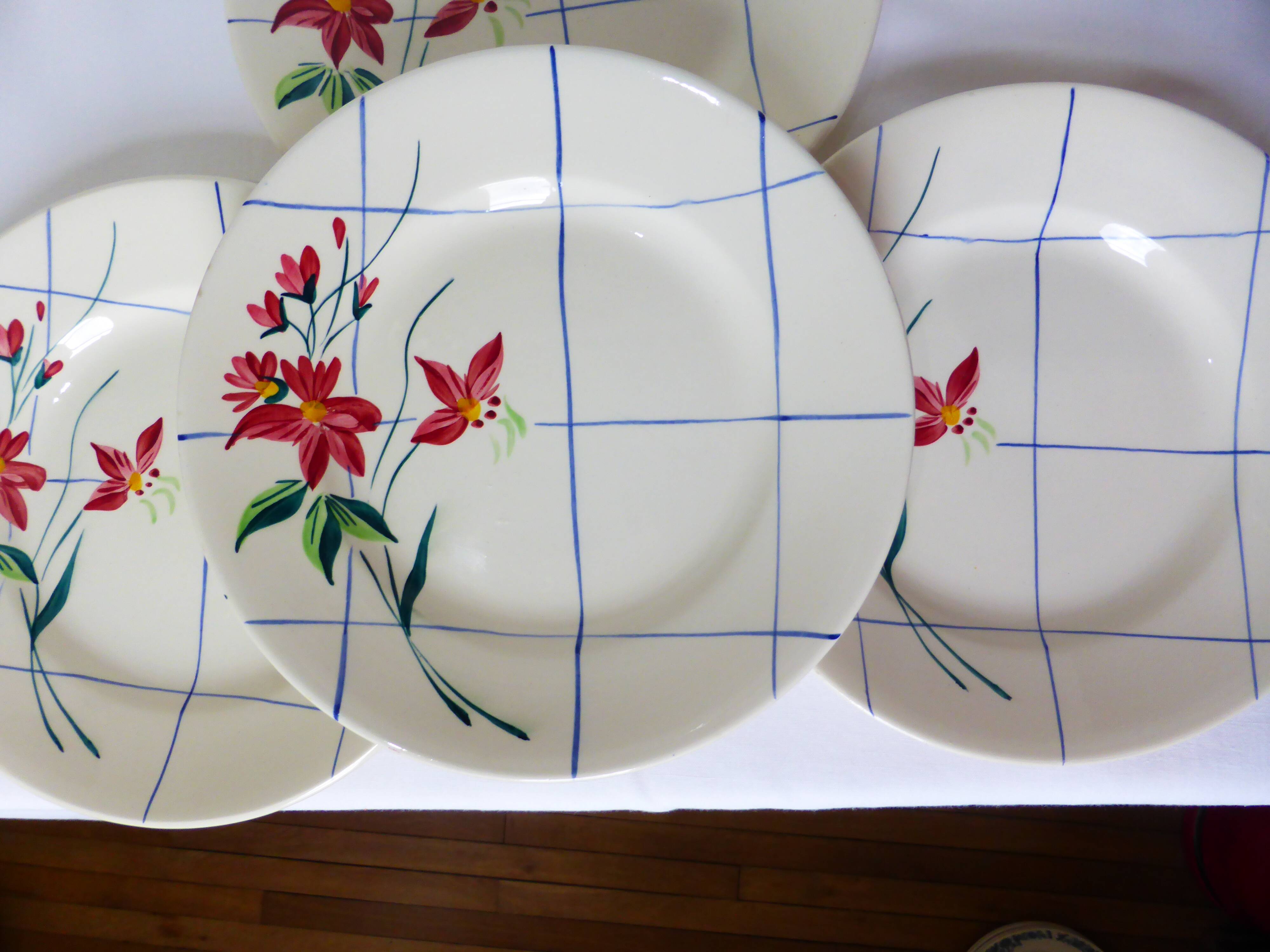 4 vintage flat plates of Niderviller model Saumur 220542