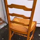 Chaise bois clair assise paille