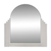 Elegant white lacquered Art Deco mirror in wood, France ca. 1930
