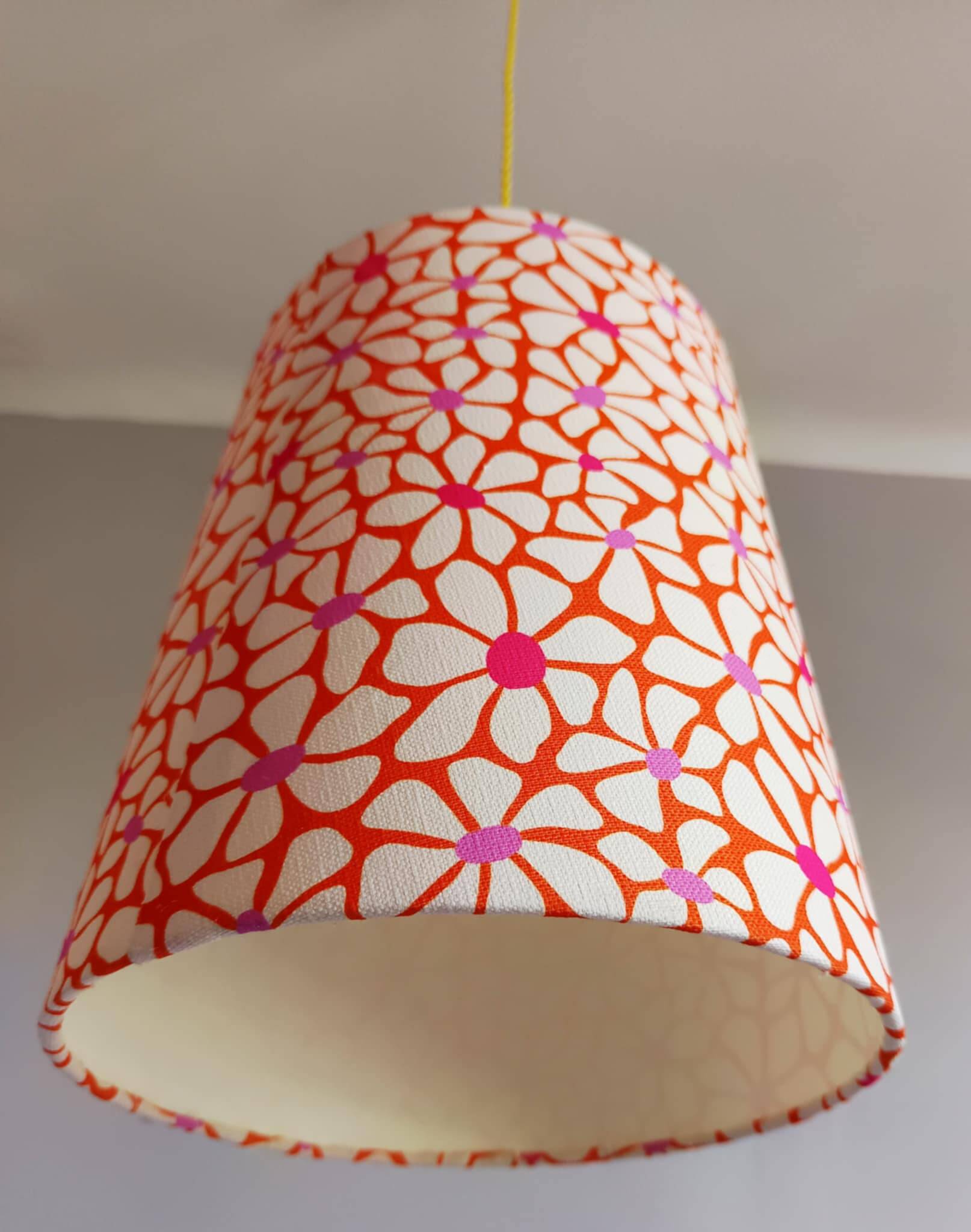 Custom-made vintage 1970s flower pendant light