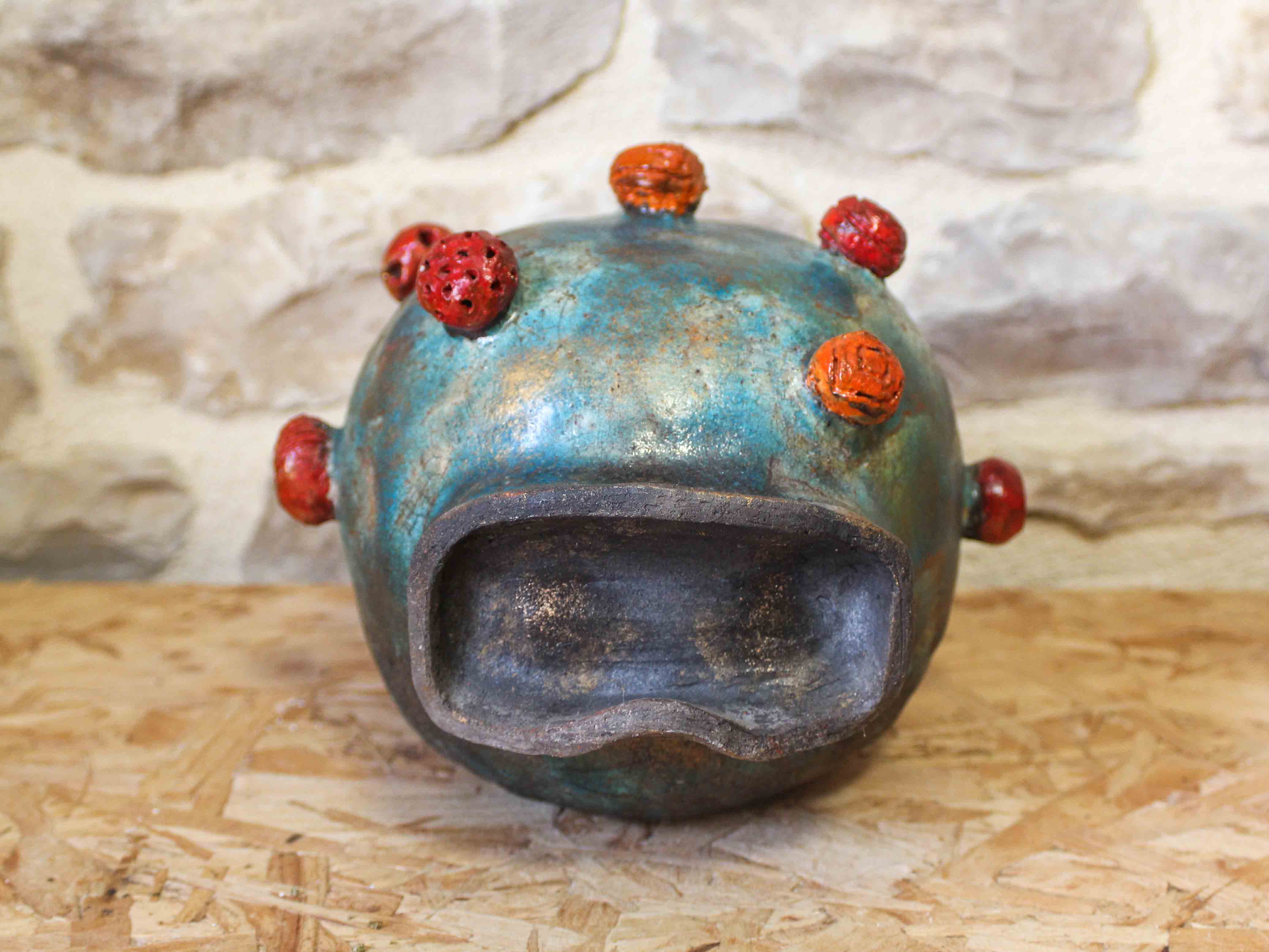 Glazed raku head