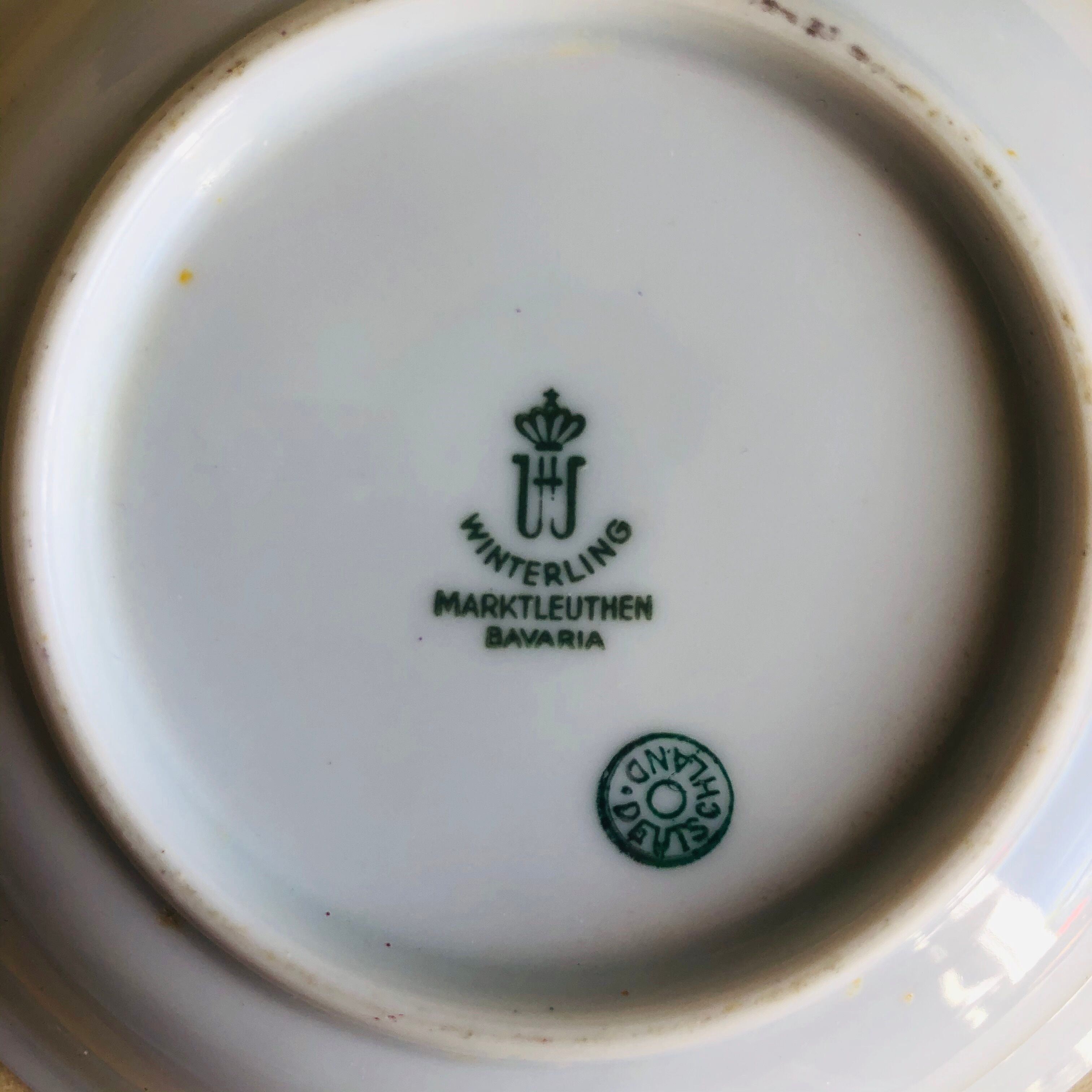 Set of six porcelain cups