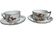 Two English porcelain teacups with floral decoration, 19th century