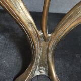 Old iris flower candle holder in solid brass