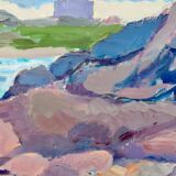 Swedish Original Oil On board Painting " Coastal Scene " by D. Samuelsson