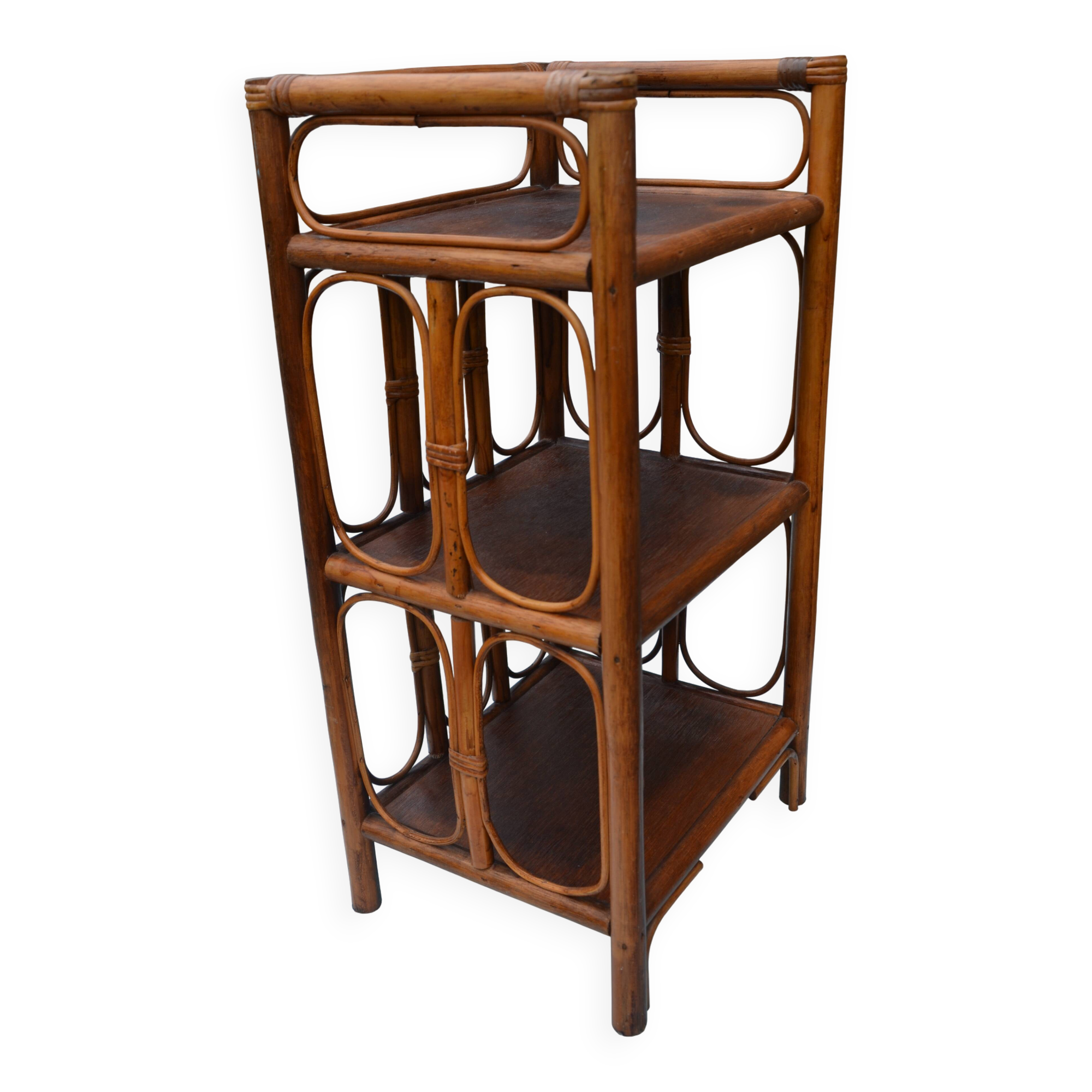 Small rattan bedside table/cabinet