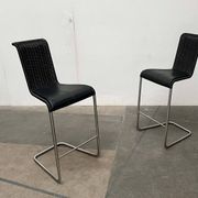 Vintage German cantilever bar stools B30 with leather cushions by Tecta and Jean Prouvé, set of 2.