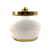 Hollywood regency white ceramic bucket, Italy, ca. 1970