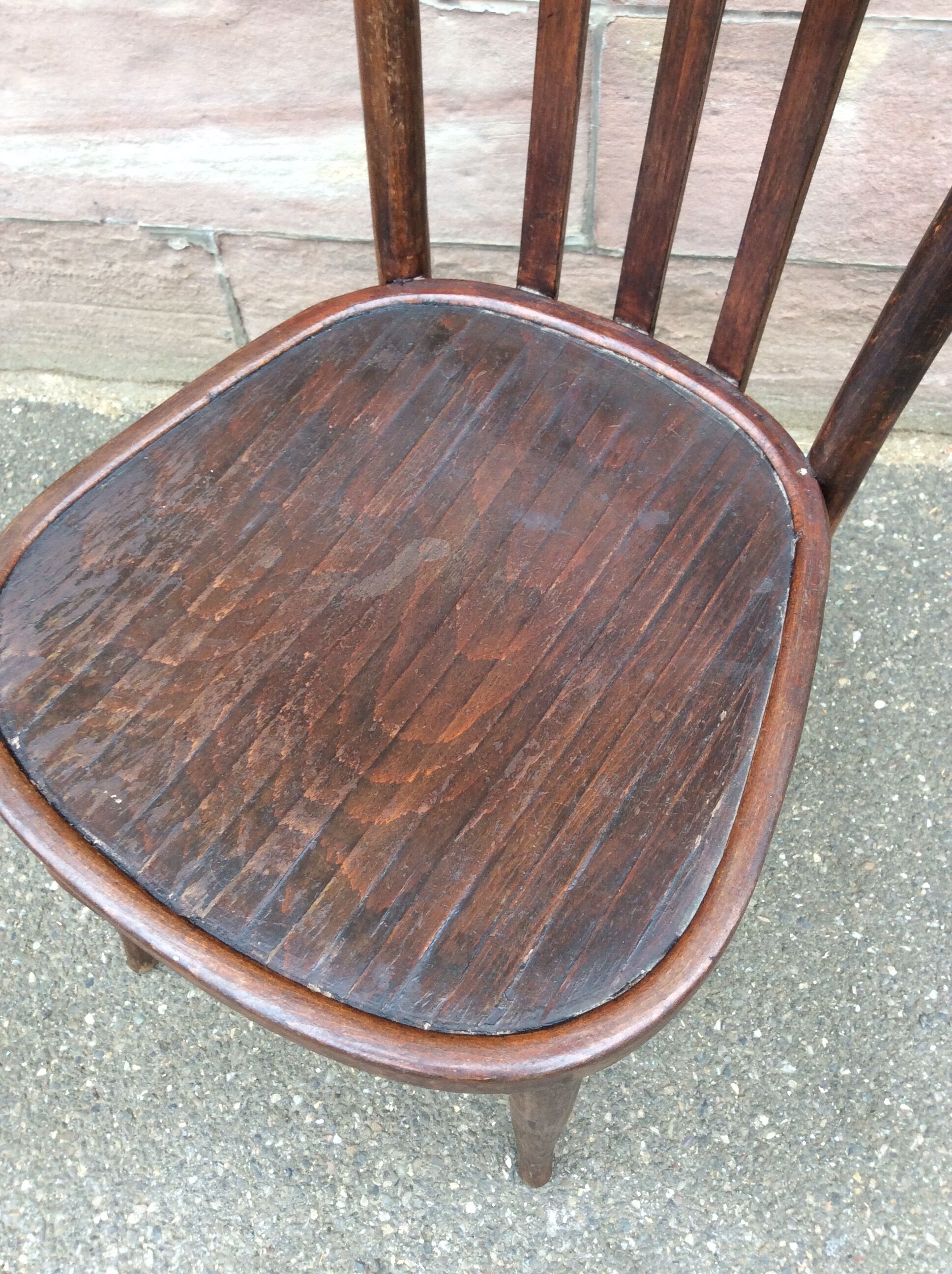 Lot of 2 wooden bistro chairs 1950