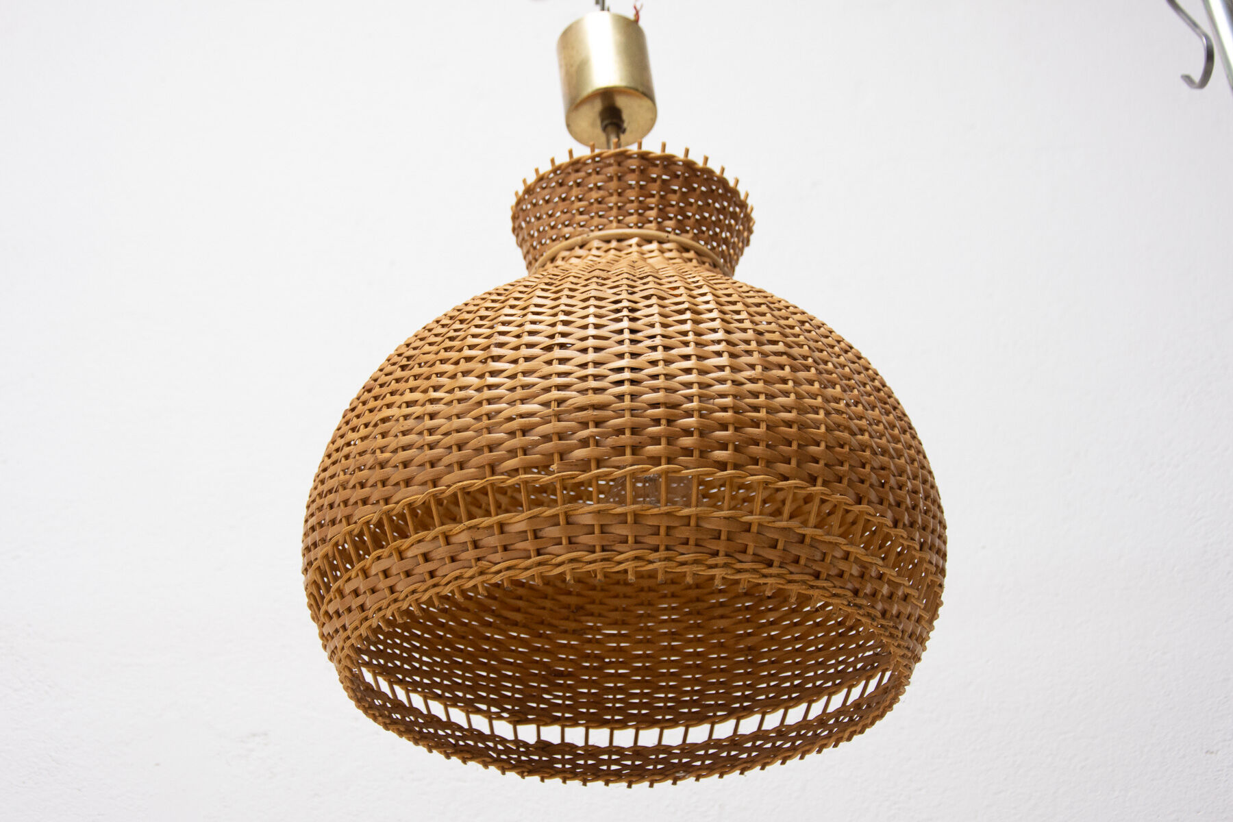 Mid century wicker hanging chandelier by ULUV, 1960´s