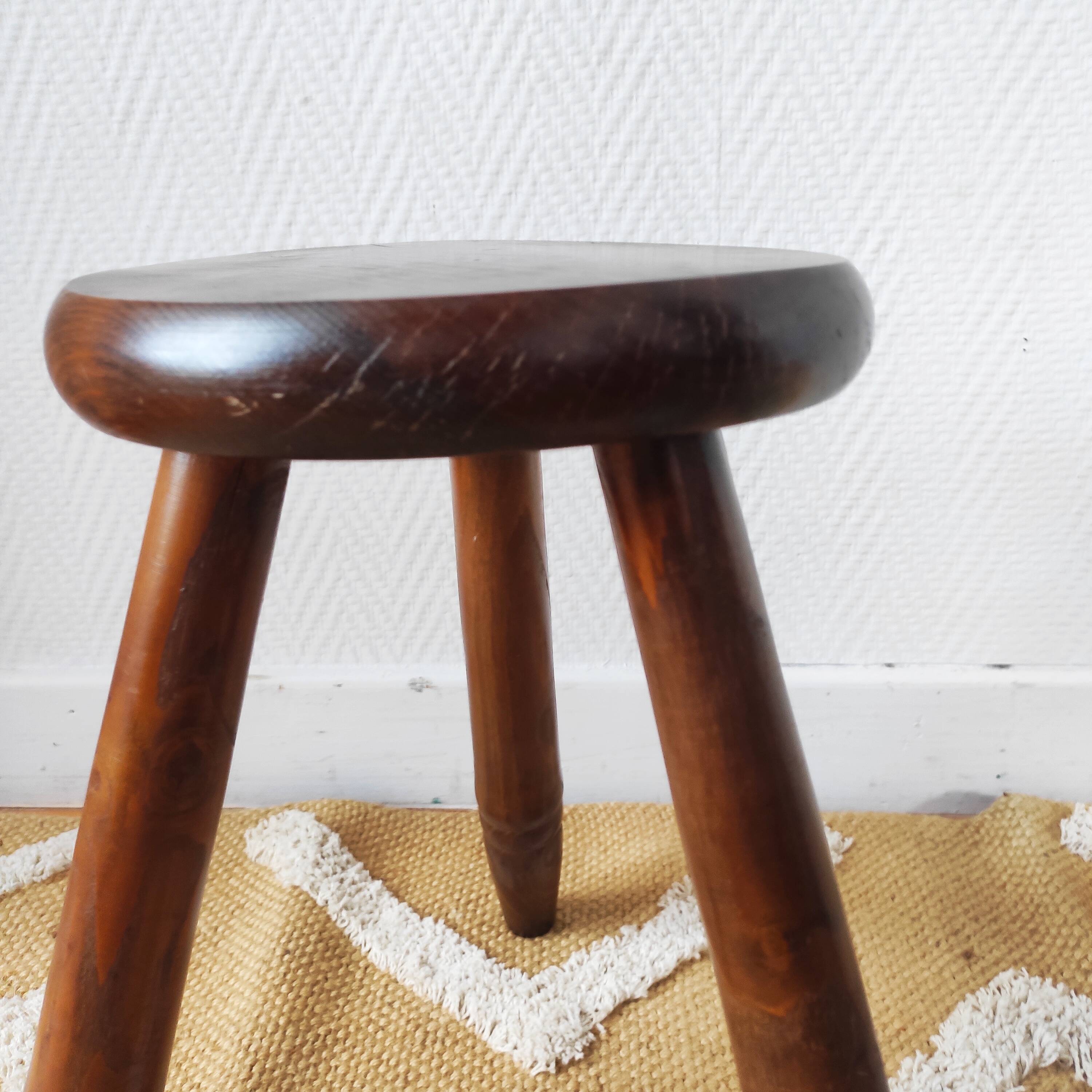 Vintage tripod stool pair