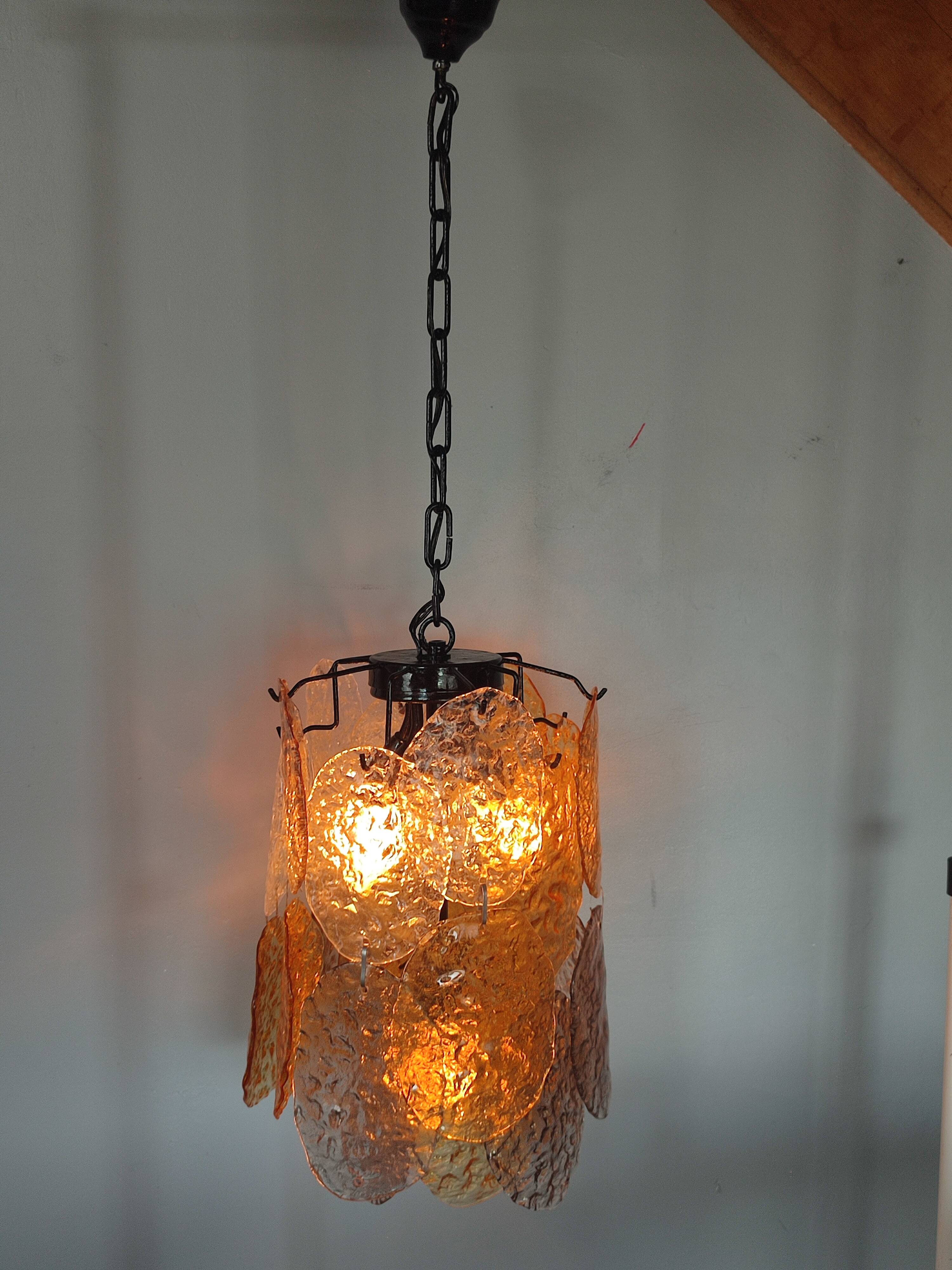 Vintage Murano Glass Disc Chandelier