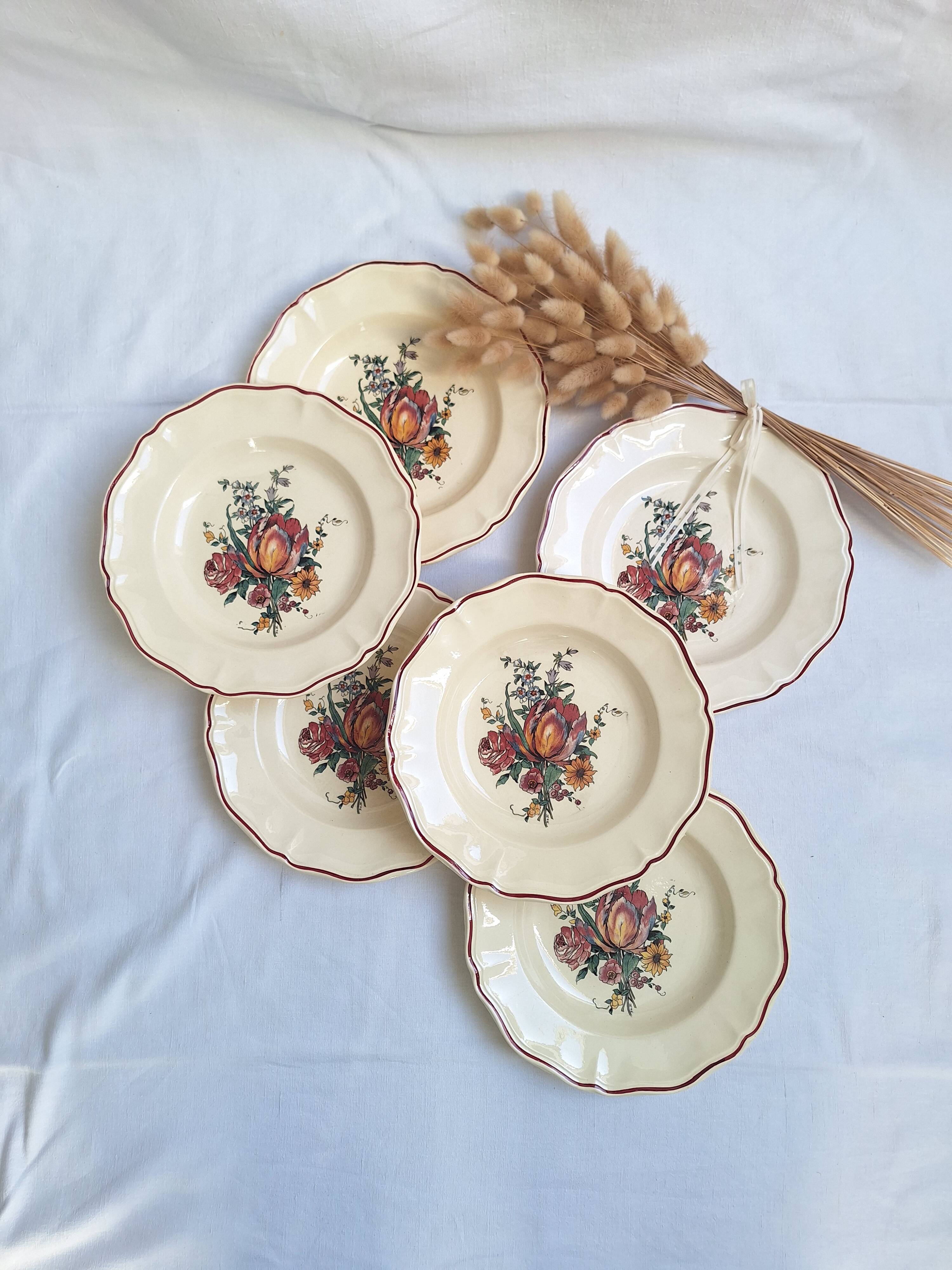 Assiettes creuses Digoin Sarreguemines Modèle Loraine