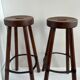 Paire de tabourets en bois massif