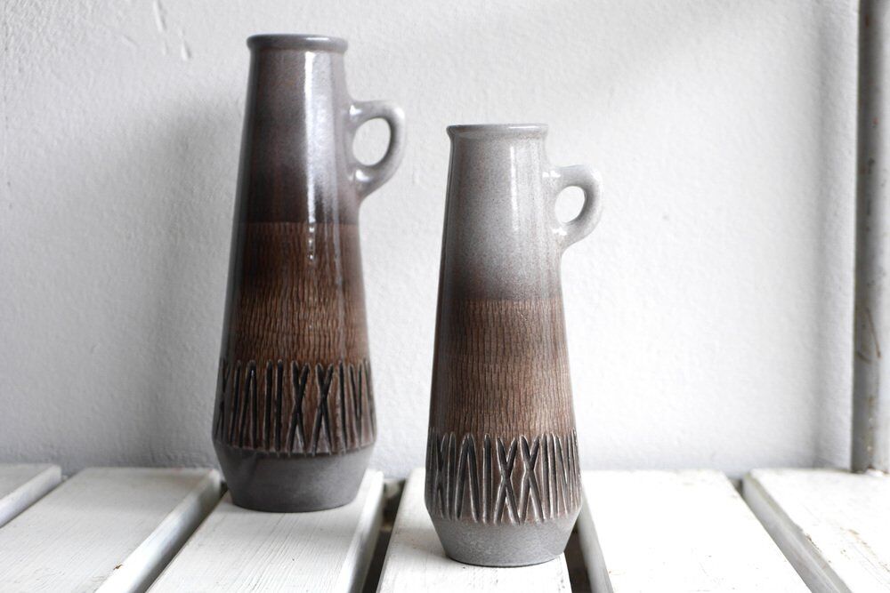 Mid-century modern art ceramic vases by Ingrid Atterberg for Upsala-Ekeby, 1970s, set of 2