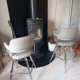 Set of 2 vintage design rotating stools
