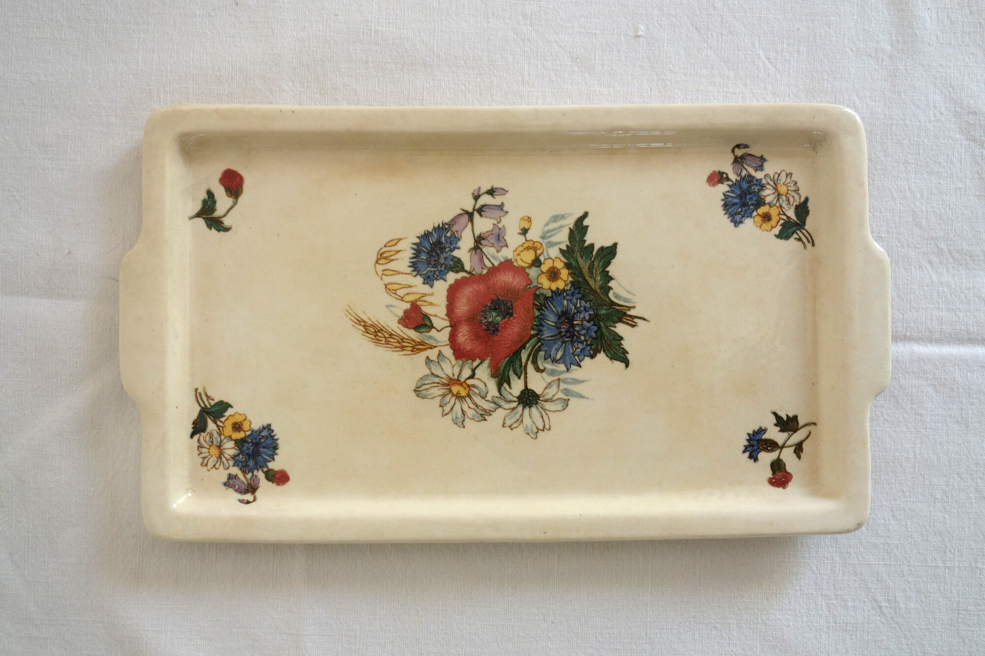 Vintage cake dish model Agreste, Digoin Sarreguemines