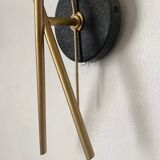 Pair of wall sconces from the 60s, gold metal and tulips.