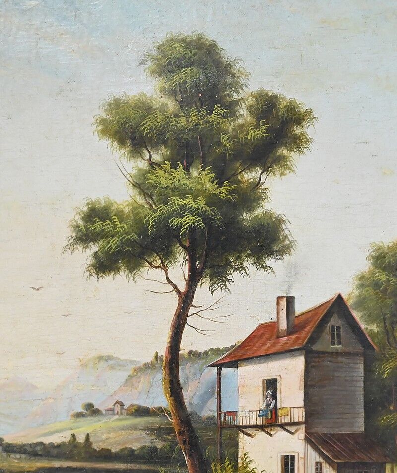 Miroir trumeau en bois doré, style Louis XVI – 1900