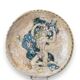 Plat en terre cuite et porcelaine émaillée nu féminin, Helen Mai