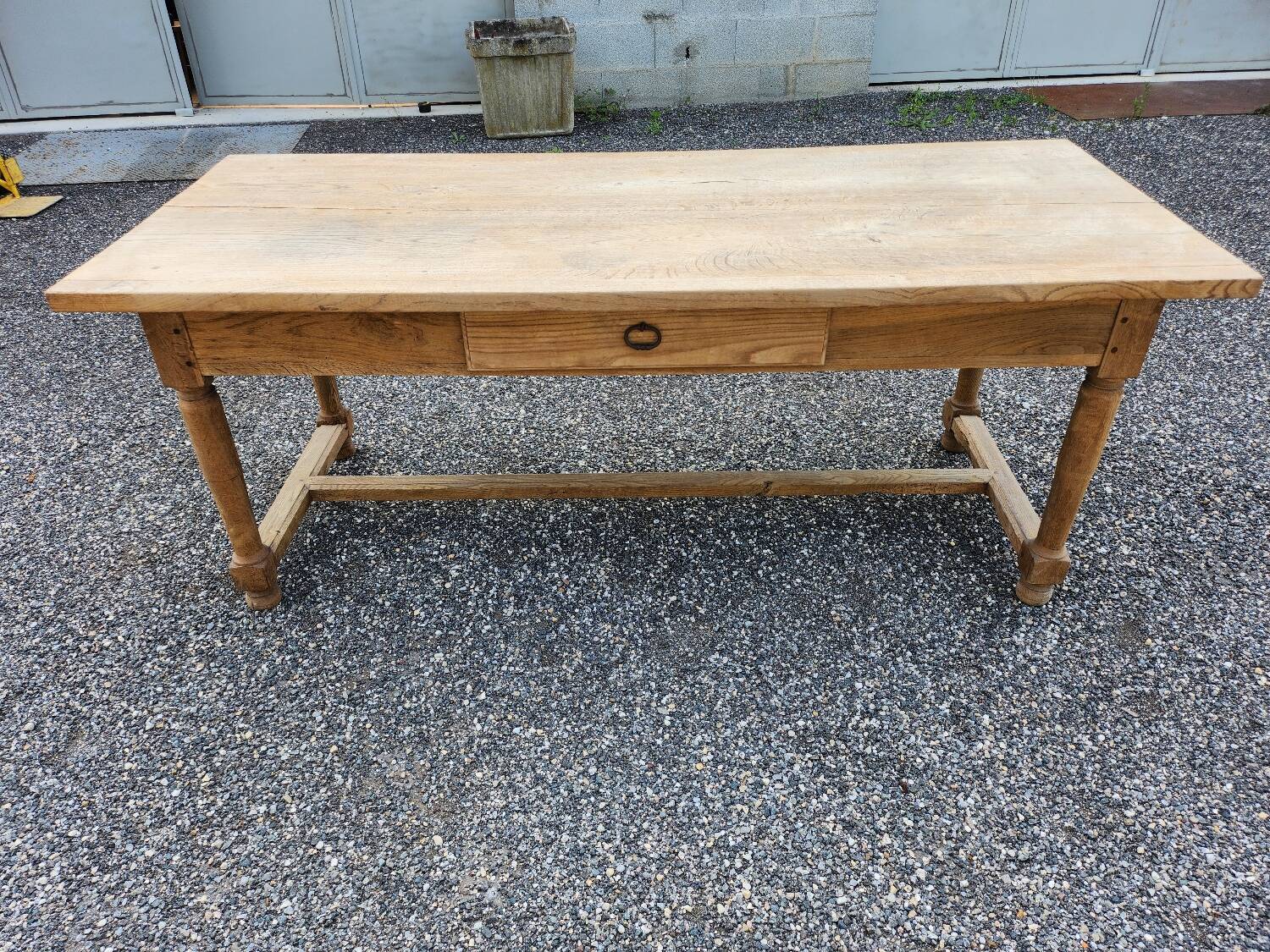 19th century farmhouse table in raw oak