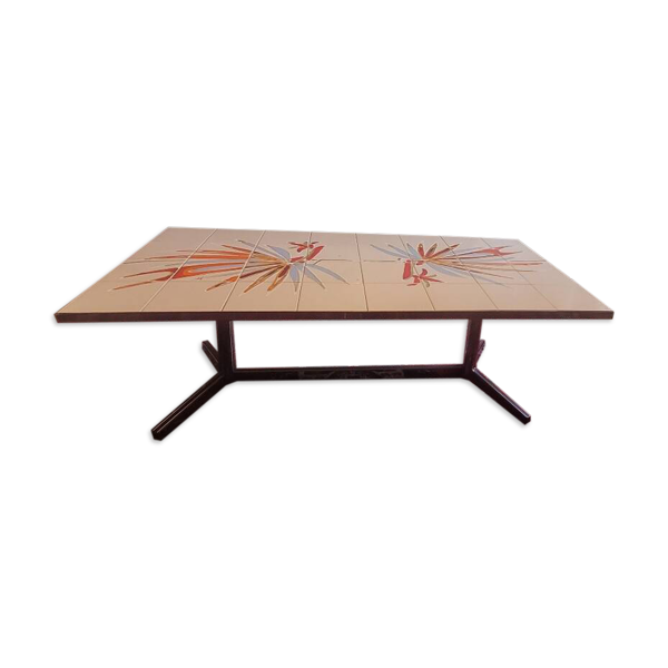Table basse vintage ADRI – céramique décorative – années 1960/70