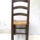 Brutalist straw wooden chair