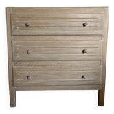 Chest of drawers in patinated fir wood – 3 drawers