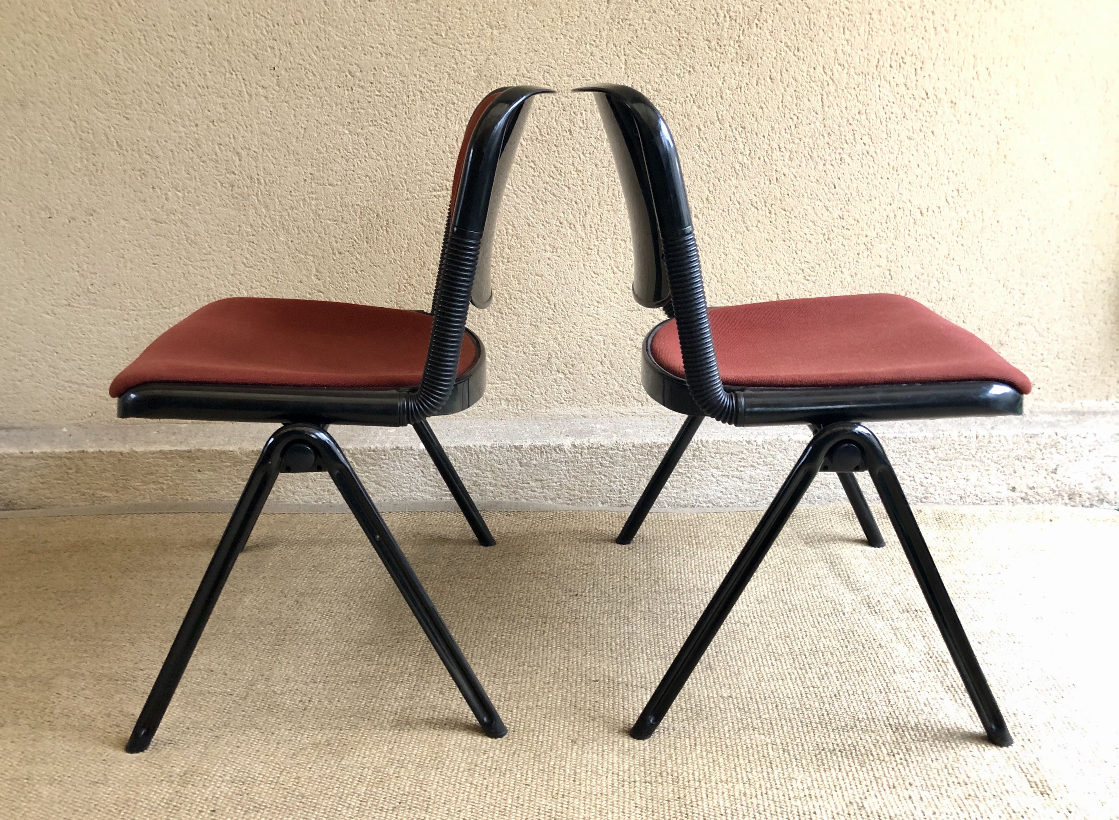 Pair of chairs design Vertebra Ambasz & Piretti Anonima Castelli 1976