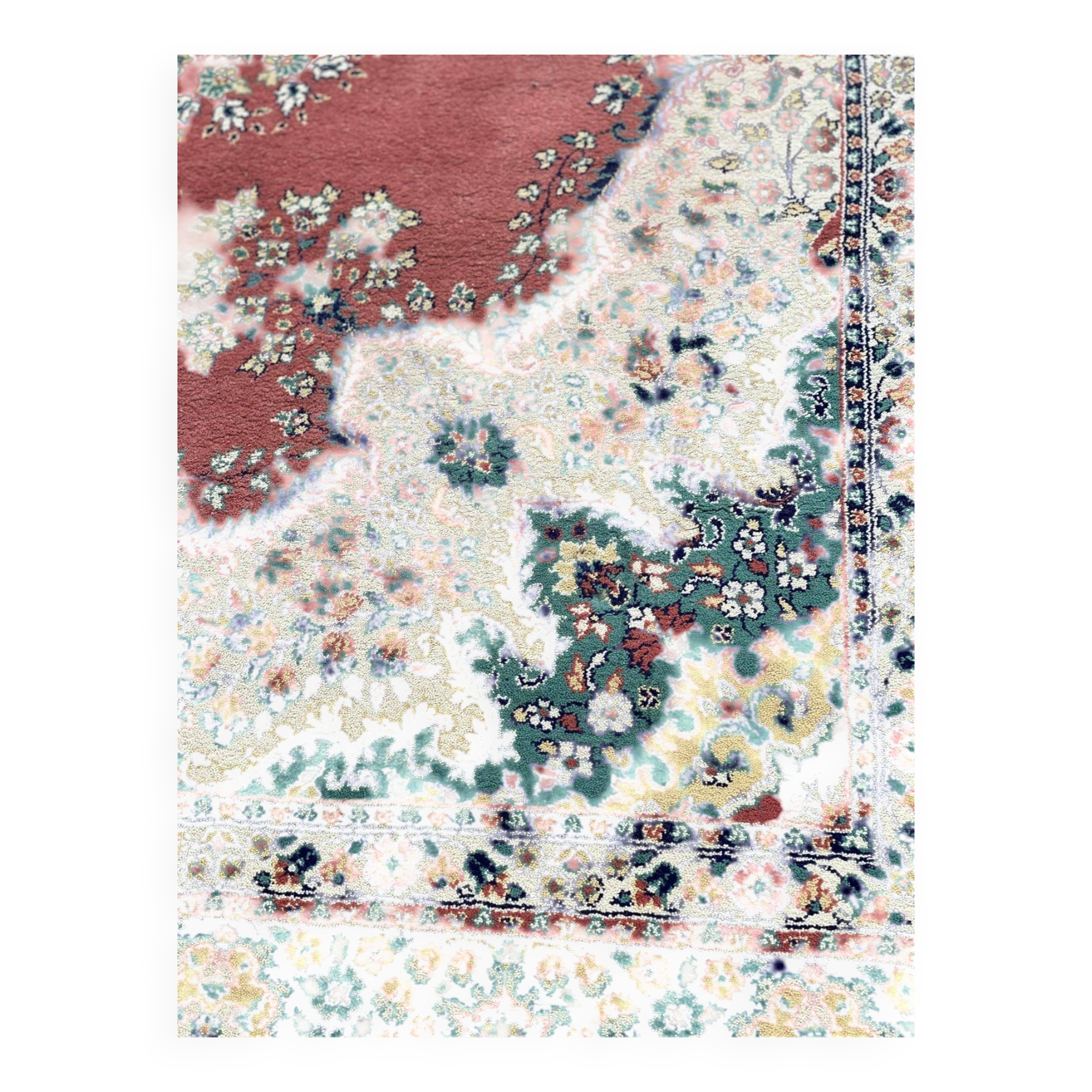 Kasan burgundy red combed wool oriental rug 200x300cm