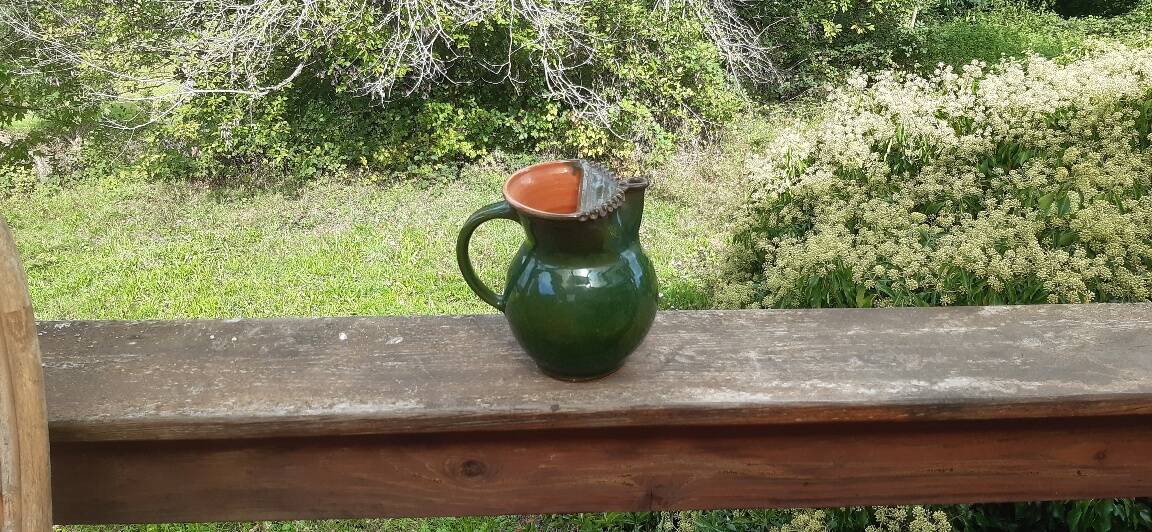 Mid-20th century glazed terracotta pitcher