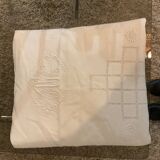 Old embroidered sheet, mg embroidered monogram, 225 x 325 cm