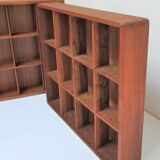 Two wall shelves with solid wood compartments design 80s