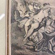 Antique print, Venus and Cupid after Francois Boucher early XX century