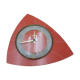 Triangular clock in red formica